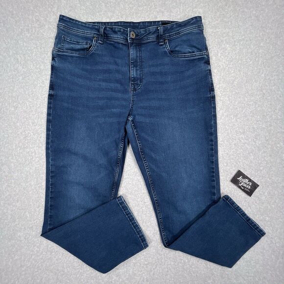 The Perfect Jean NYC Jeans Mens 38 x 30 (38 x 29) Dark Blue Stretch Athletic Fit